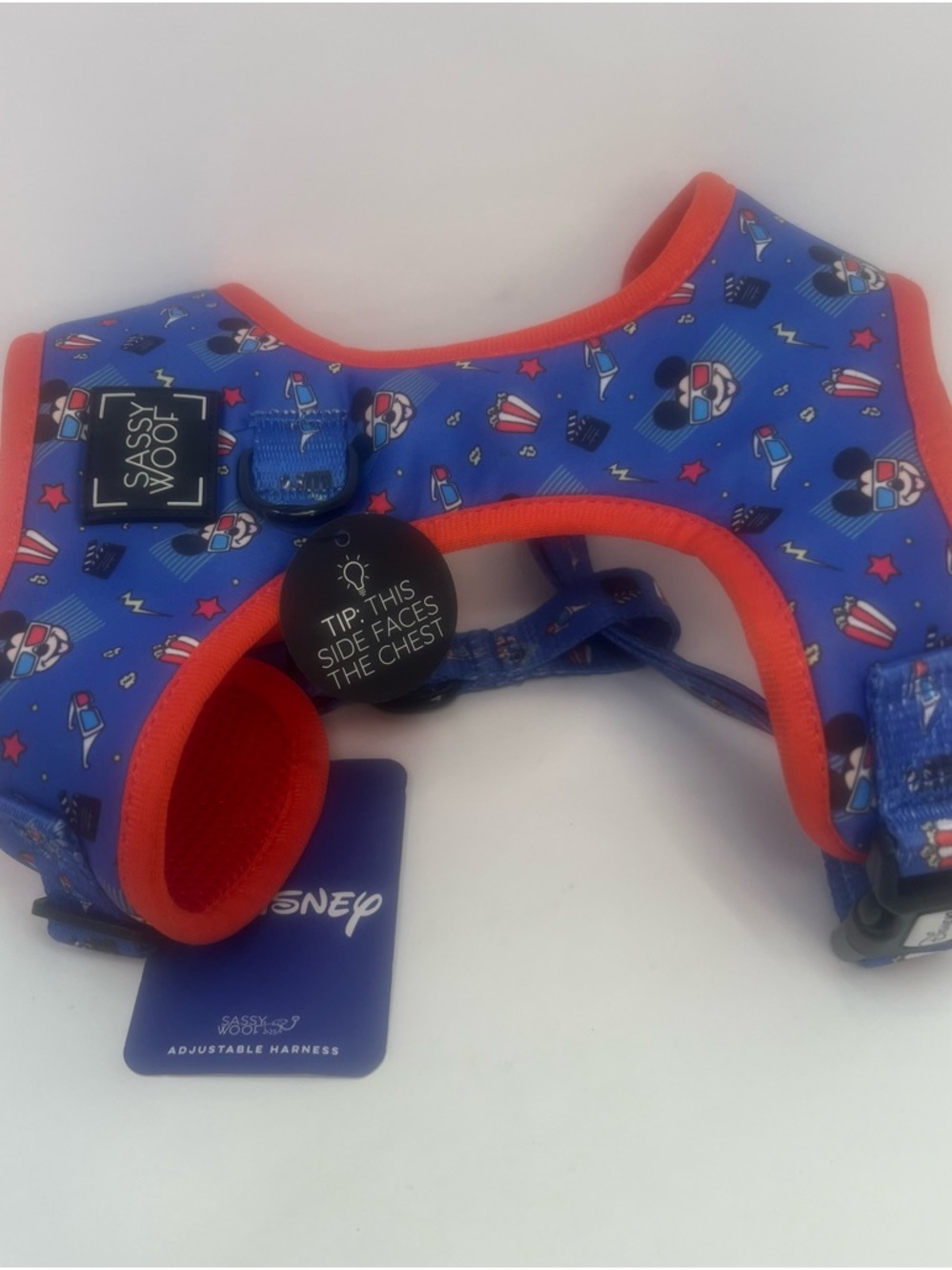 Sassy Woof Disney Mickey Mouse Dog Harness Medium New With Tags Blue Red Glasses